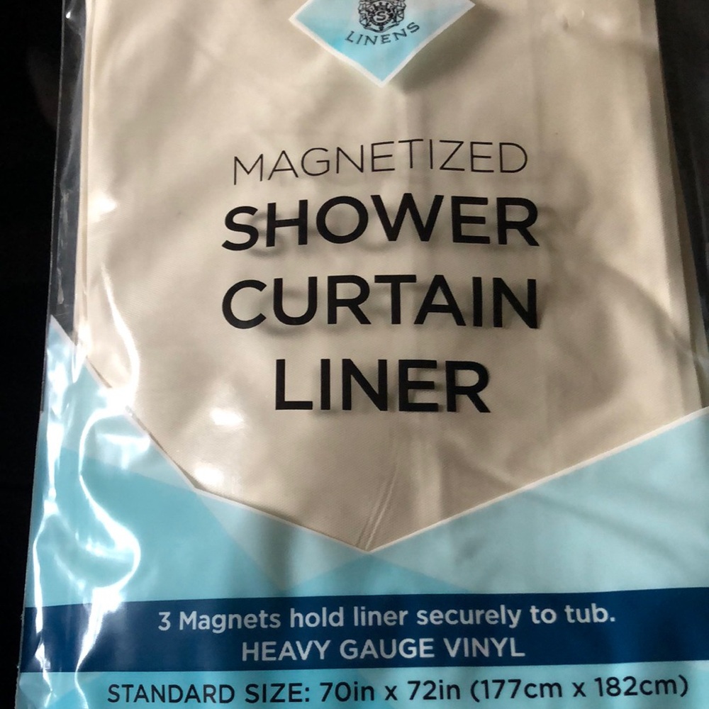 Shower curtain liner cream 70”x 72” heavy gauge vinyl Sultan’s Linens magnetized